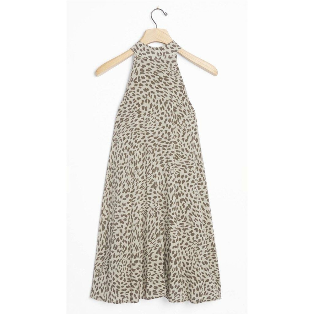 Anthropologie Cheetah Halter  Mini dress
